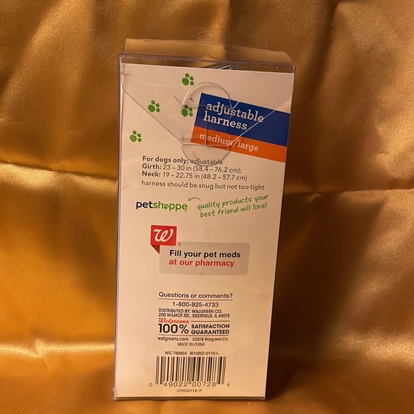 NWT- PetShoppe Adjustable Pet Harness blue & silver. Medium/large 20-65 lbs. - Picture 4 of 6